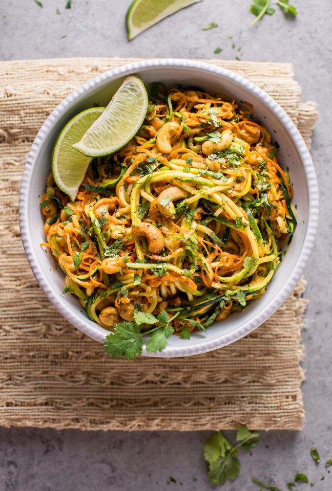 15-minute Garlic Lime Cashew Zoodles