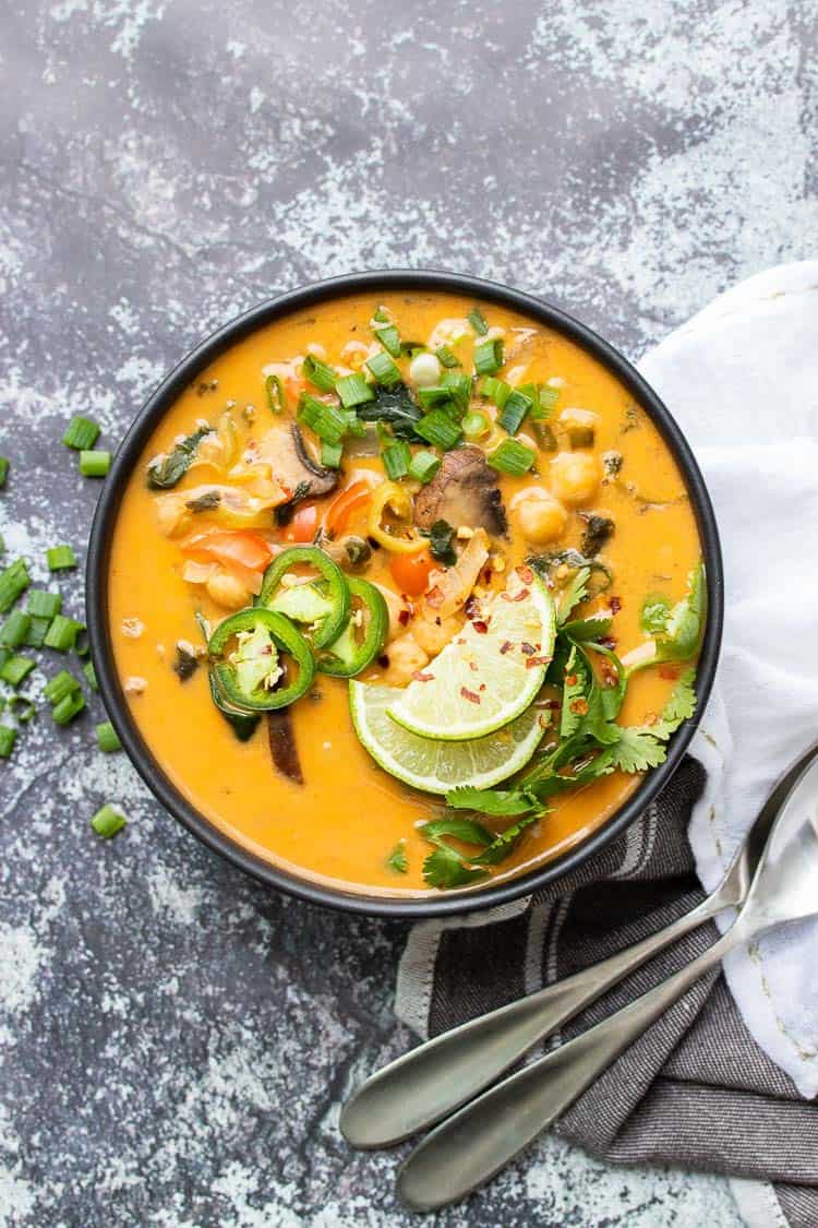 20 Minute Vegan Coconut Curry Soup