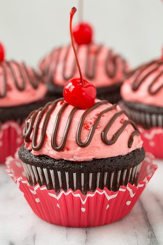 Cherry Cordial Chocolate Cupcakes