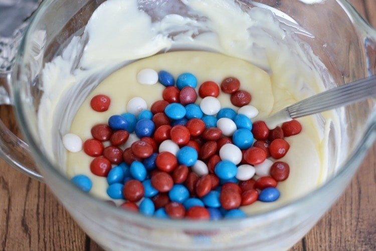 American Mix Skittles With Fudge, White Chocolate Fudge, 4th of July Fudge, Patriotic Fudge, Fudge for Memorial Day, Red White and Blue Fudge