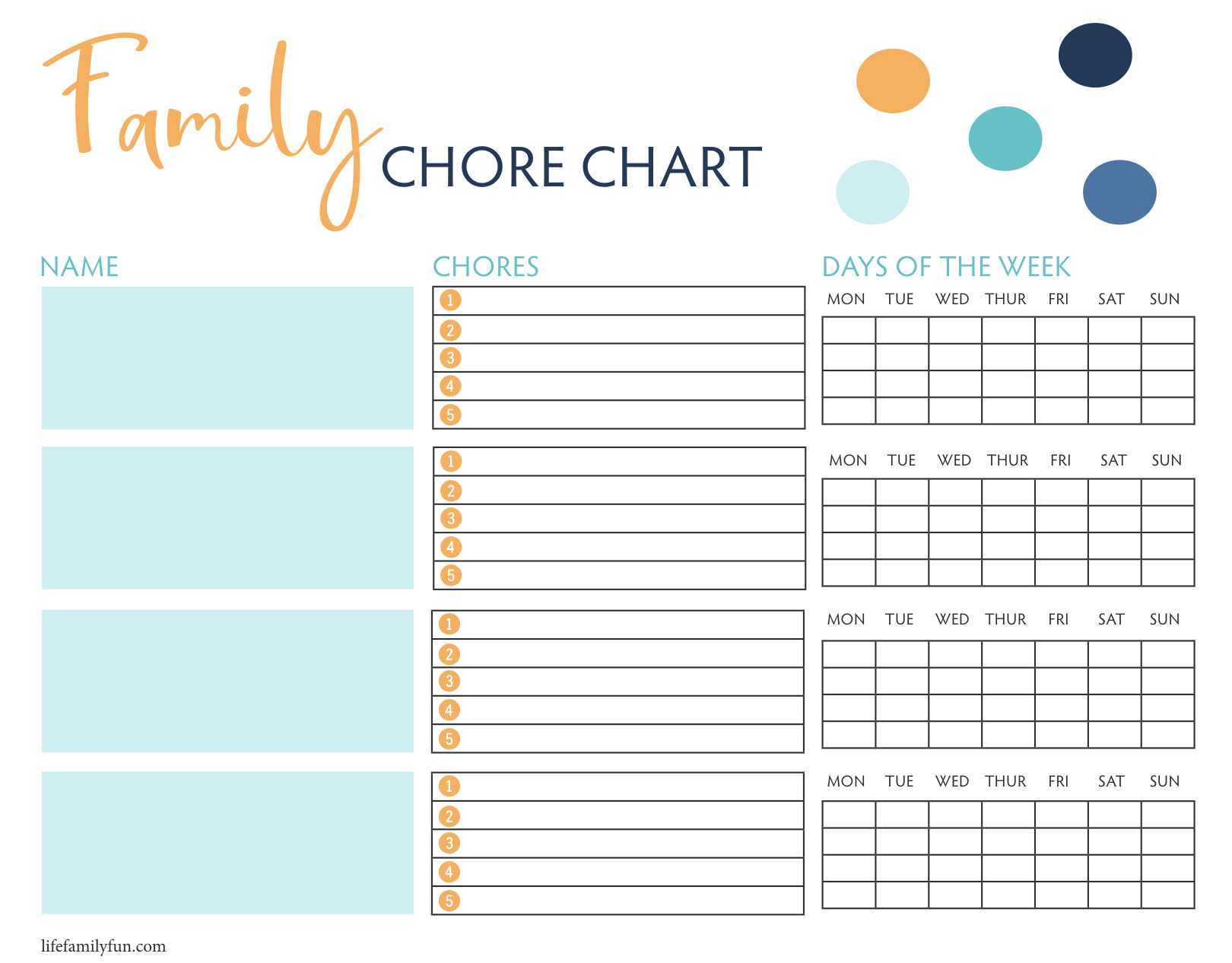 Kids Chore Chart, Free Printable Chore Chart