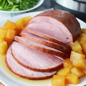 instant pot, instant pot recipes, instant pot ham, easter ham in instant pot, easter ham, ham with brown sugar, ham with pineapples