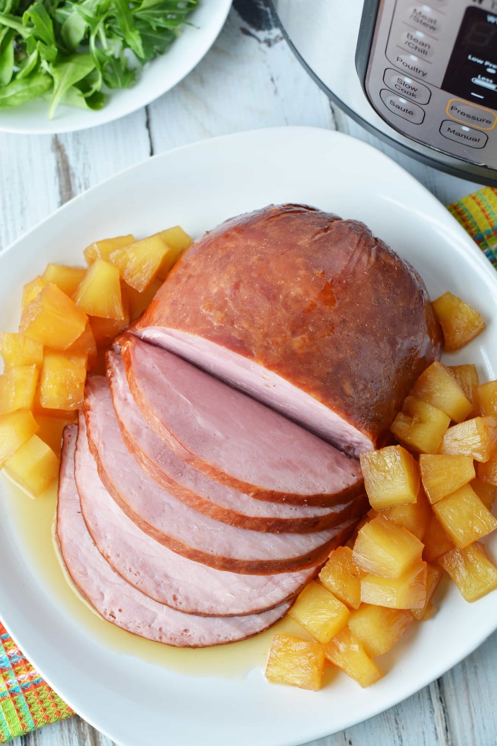instant pot boneless ham, easter ham in instant pot, easter ham, ham with brown sugar, ham with pineapples