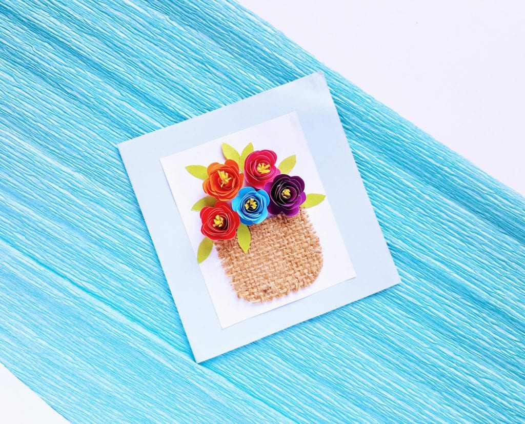 handmade card, diy Mother's Day card, diy rolled flowers, rolled flowers on card, 3d card with flowers, Mother's Day greeting card, homemade greeting card for Mother's Day