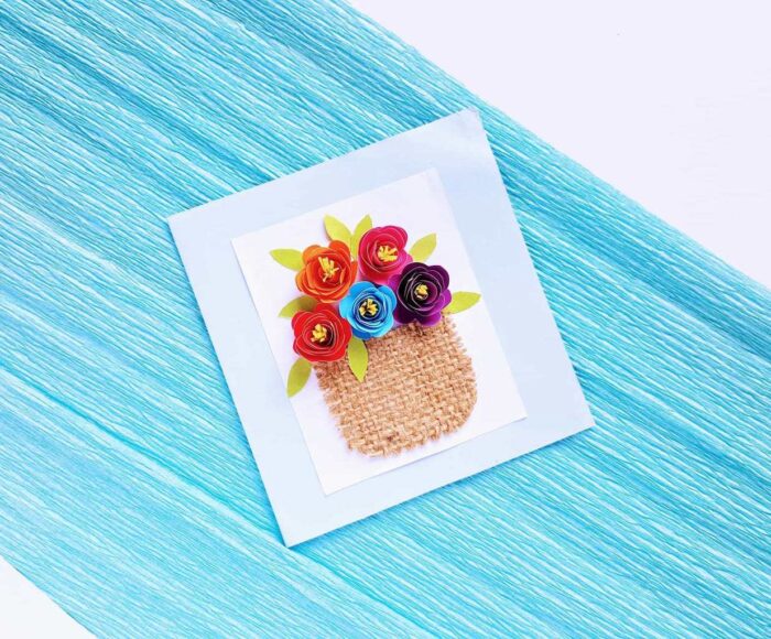 diy Mother's Day card, diy rolled flowers, rolled flowers on card, 3d card with flowers, Mother's Day greeting card, homemade greeting card for Mother's Day