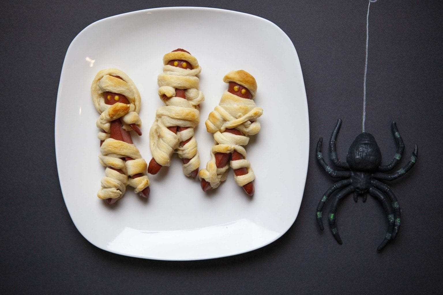 Mummy HotDogs are Fun to make for Kid Parties