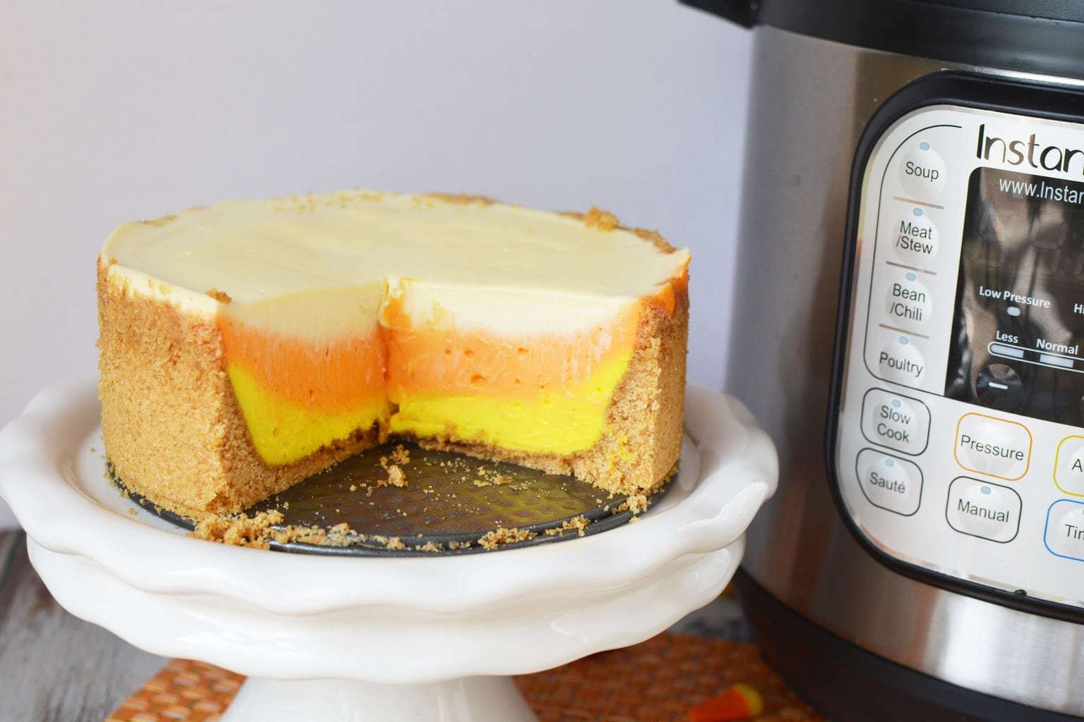 Candy Corn Cheesecake in the Instant Pot