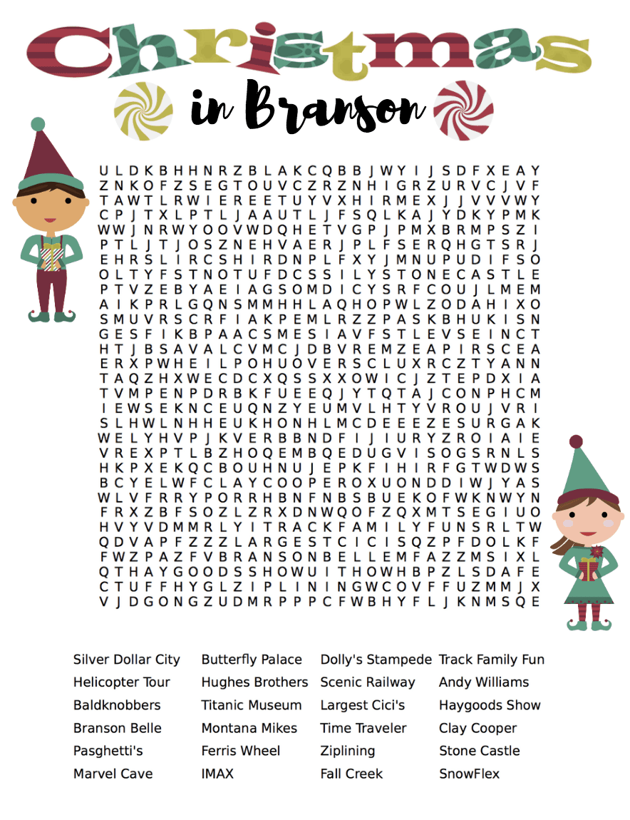 Christmas in Branson Word Search