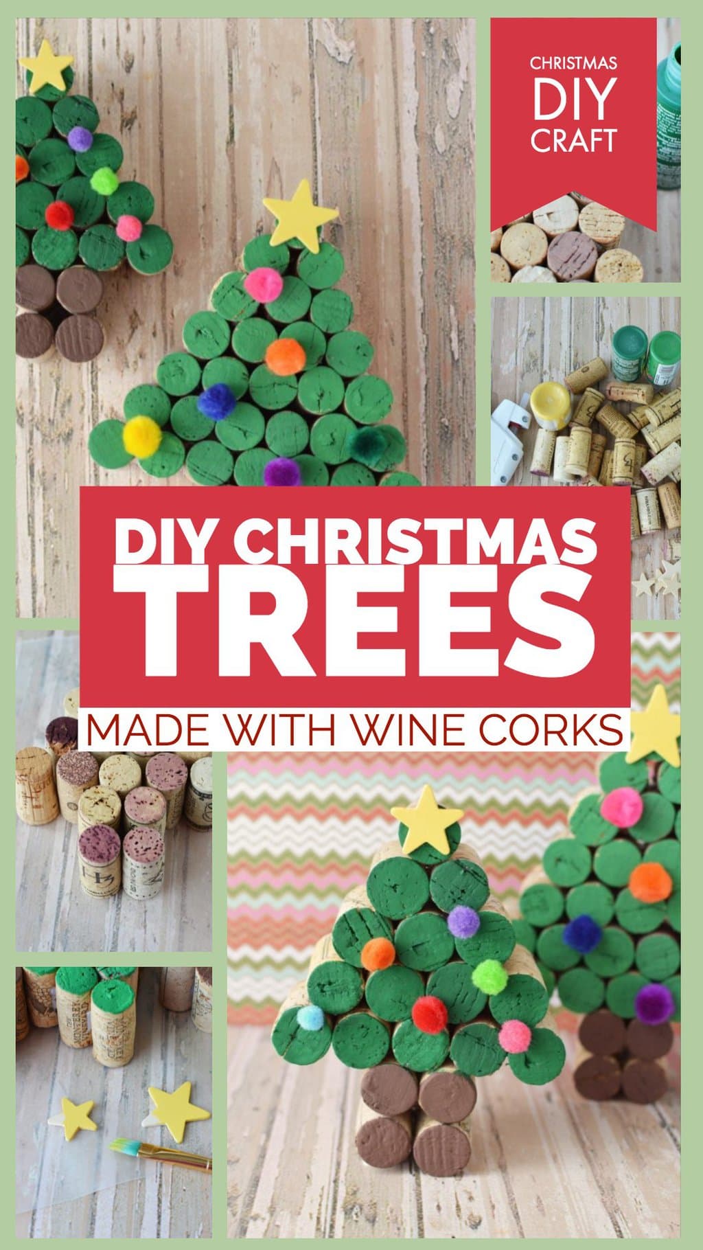 Wine Cork Craft, DIY Wine Cork Craft for Christmas, Christmas Trees made out of wine corks