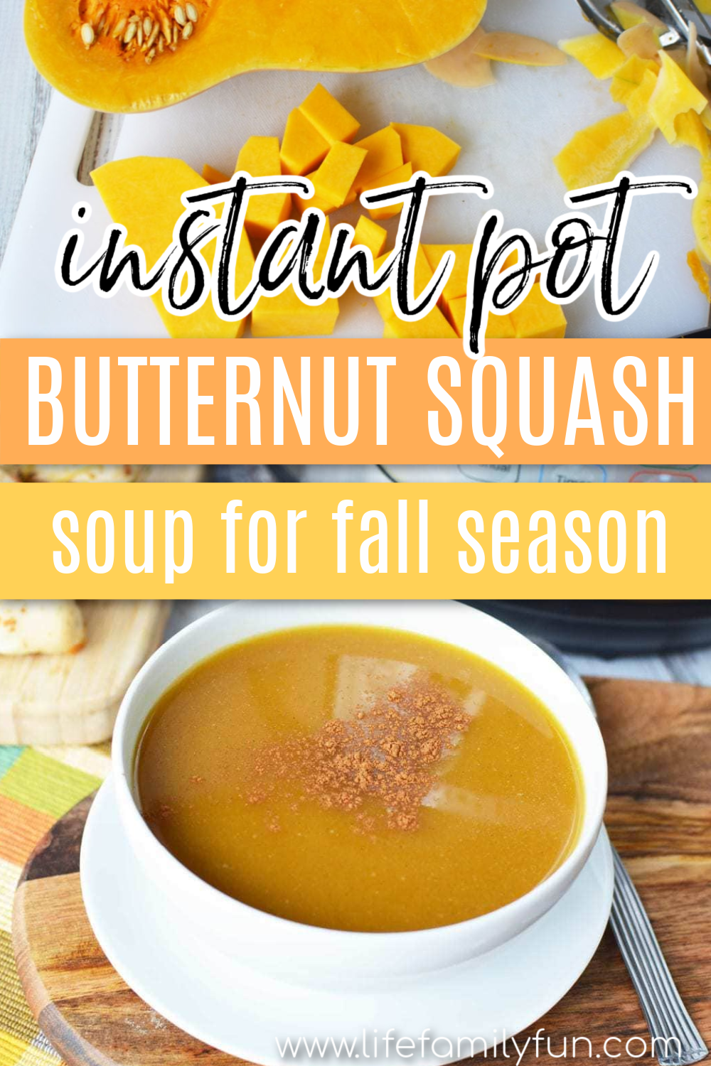 Instant Pot Butternut Squash Soup Pin for Pinterest