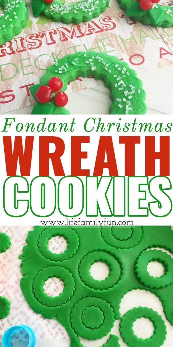 Fondant Christmas Wreath Cookies