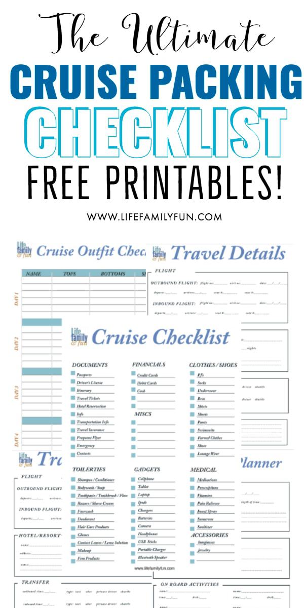 Cruise Packing List Free Printable