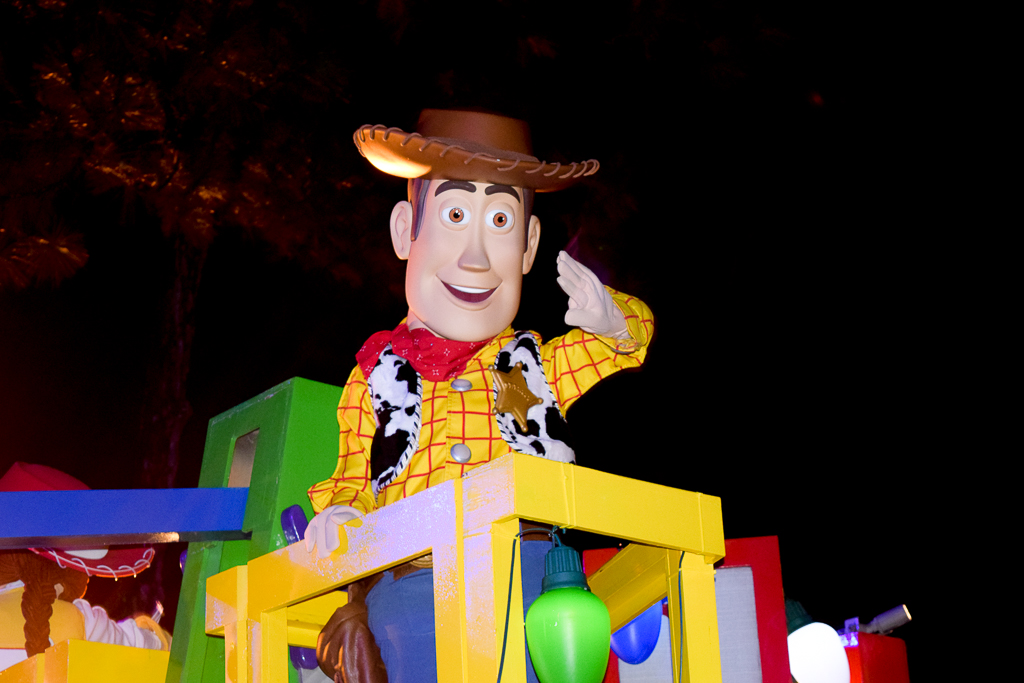 Once Upon a Christmastime Parade in Magic Kingdom, Sheriff Woody from Toy Story