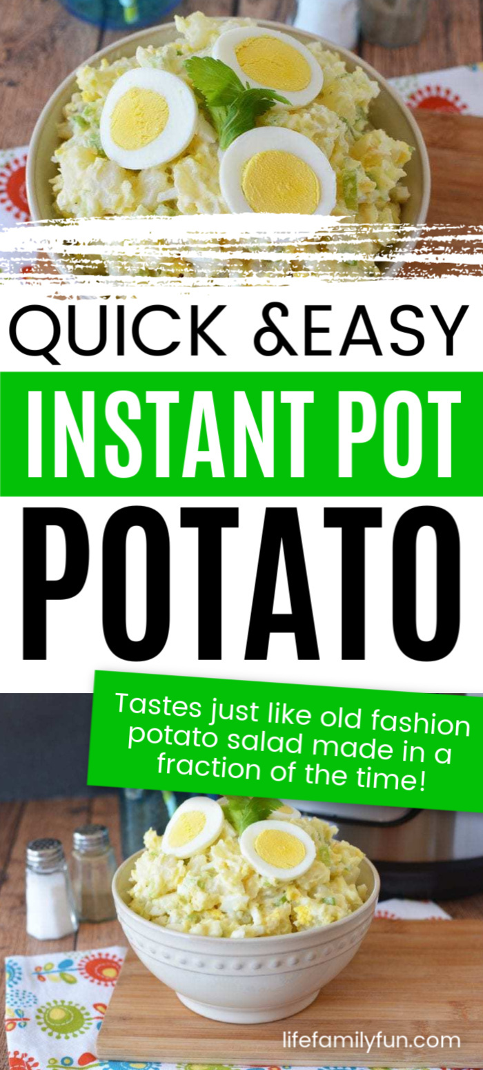 instant pot potato salad pin for pinterest