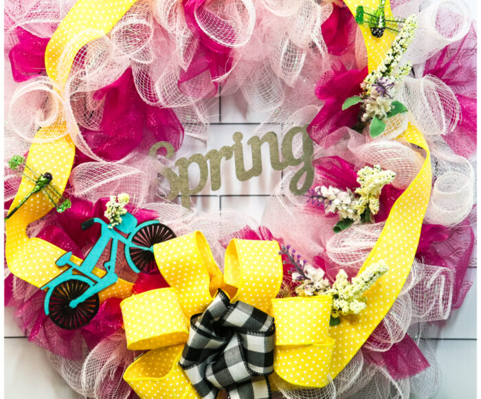 How to make these diy spring deco mesh wreath