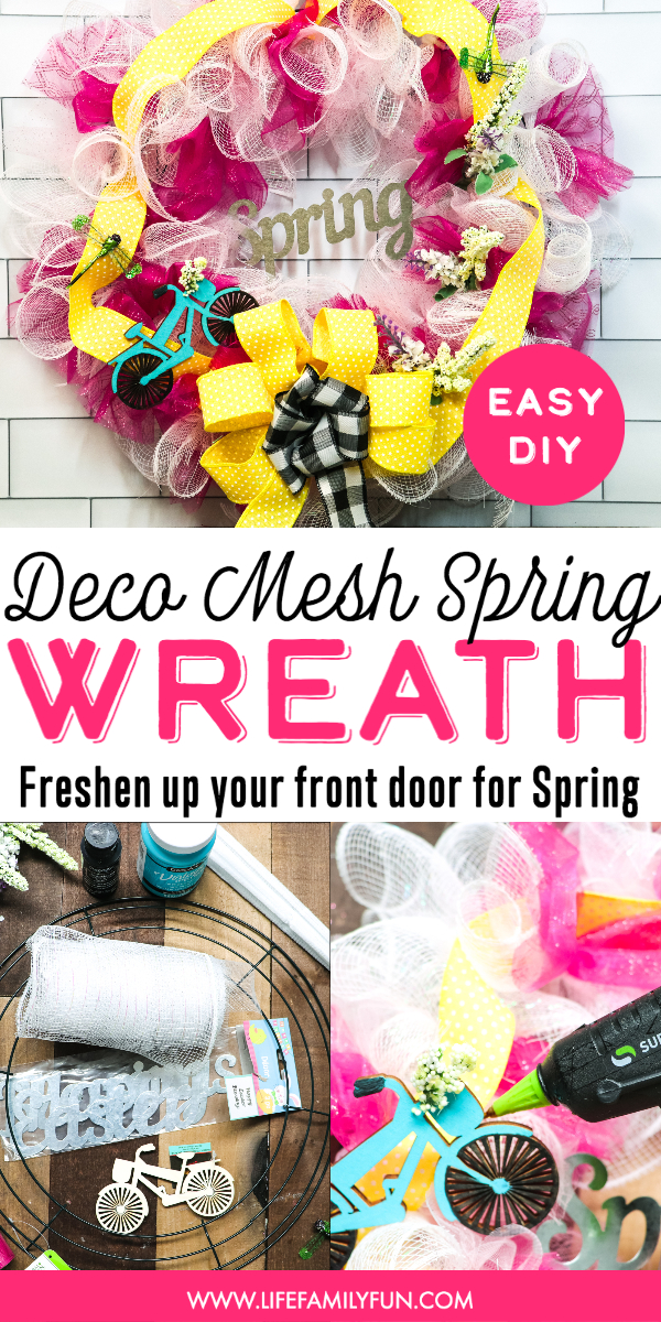 Deco Mesh Wreath for Spring
