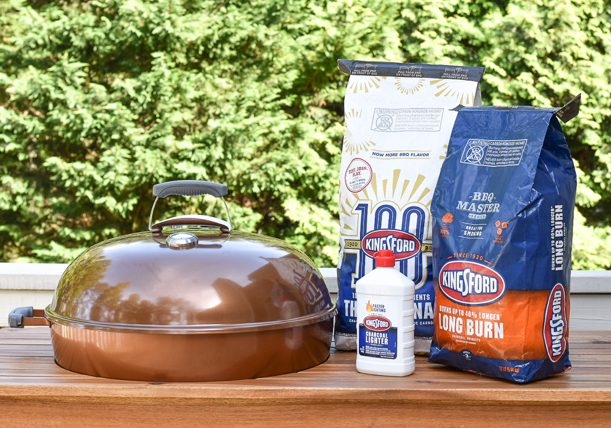 Kingsford charcoal next to grill