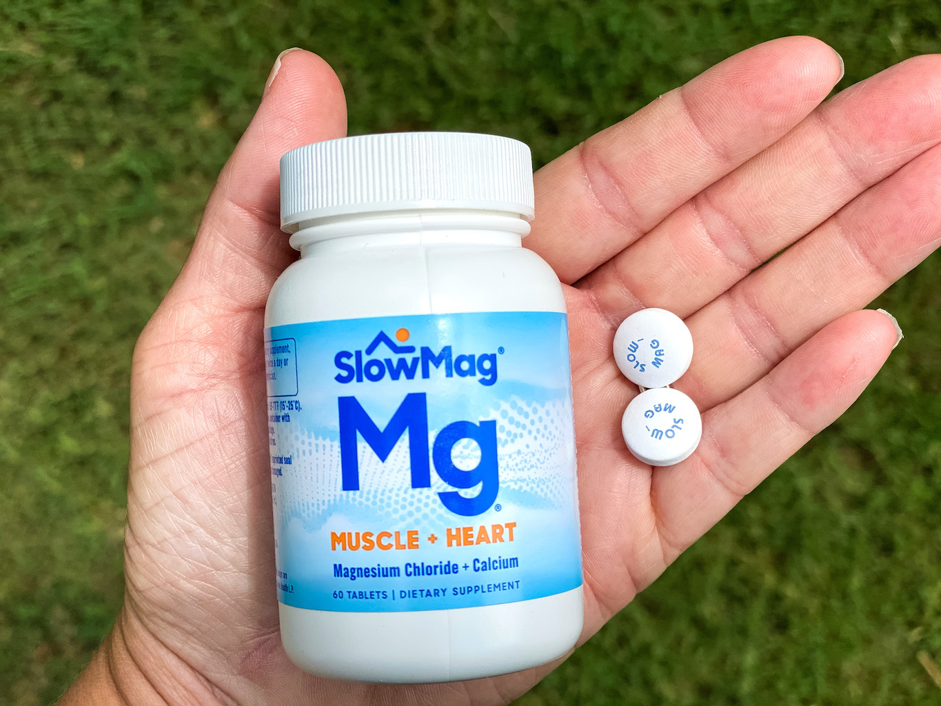 SlowMag MG Two Supplements in the hand