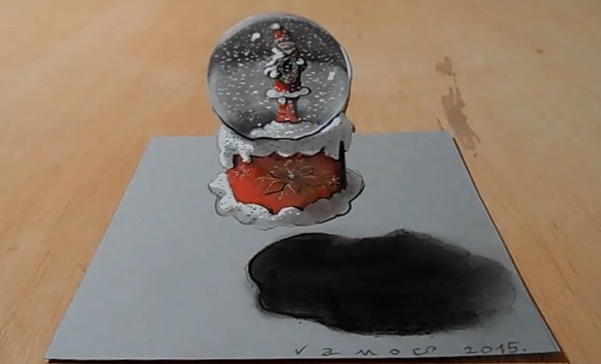 A 3D Snow Globe Drawing Tutorial