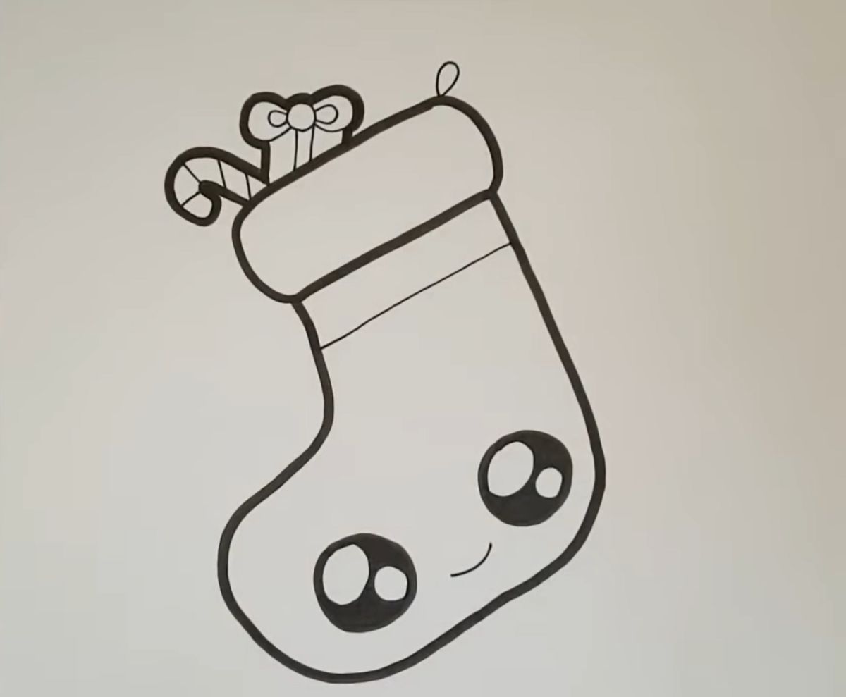 A Cute Christmas Stocking Drawing Tutorial