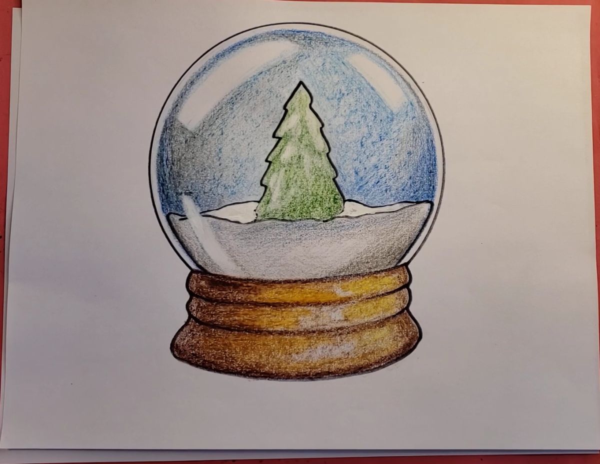 A Simple Snow Globe Drawing Tutorial