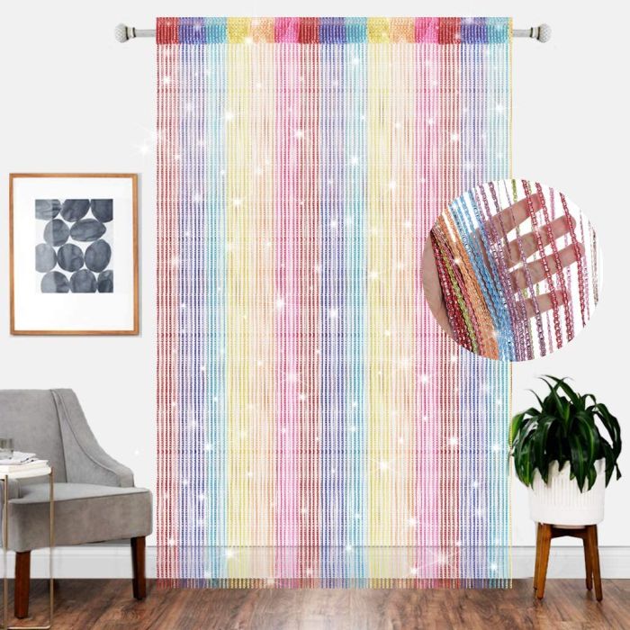 AIZESI String Door Curtain Crystal Beaded
