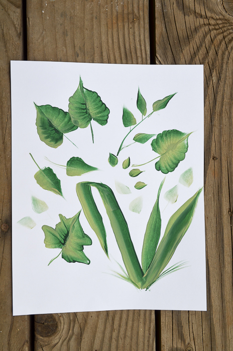 Acrylic Leaf Painting