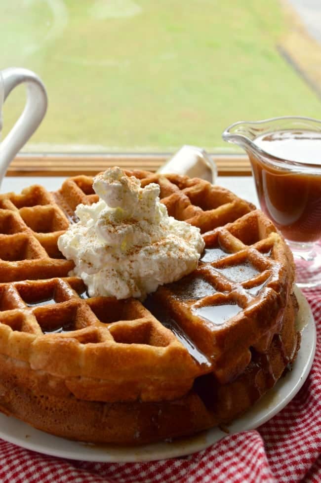 Apple Butter Waffles with Cinnamon Sugar
