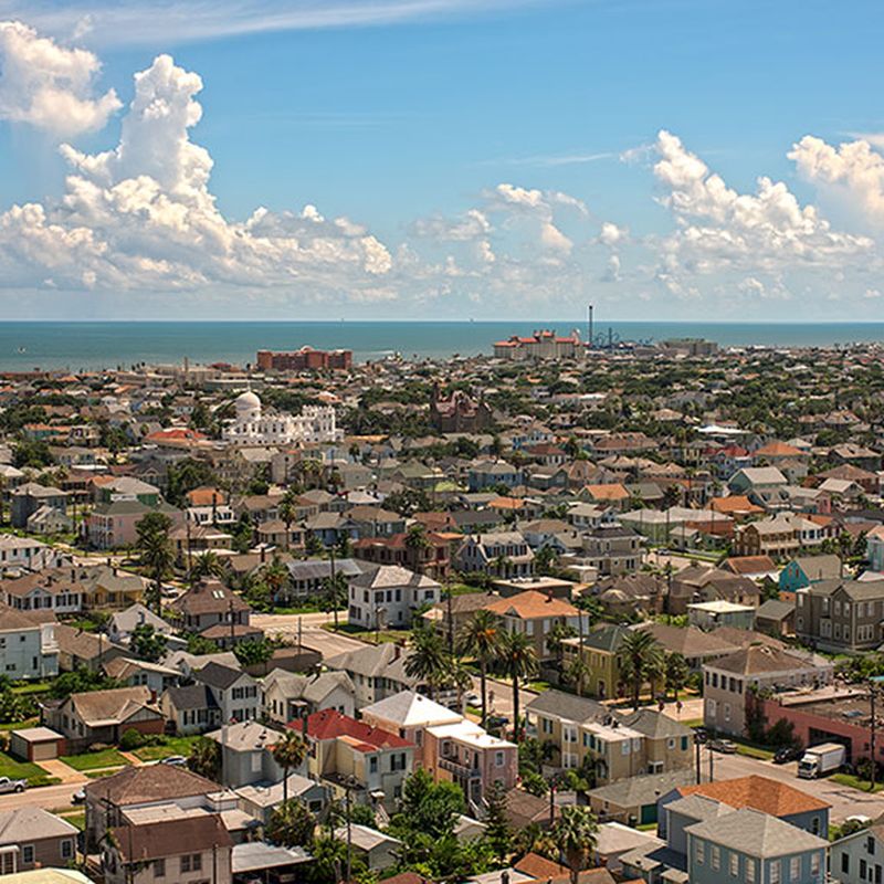 Arial View of Galveston Island