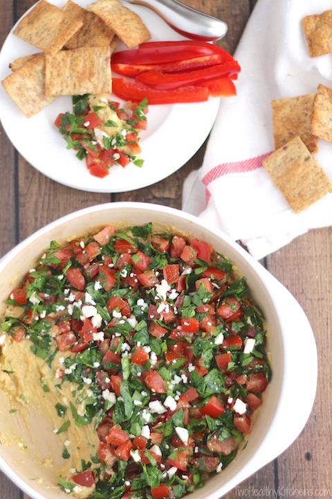Baked Hummus Dip with Easy Tabouli Topping