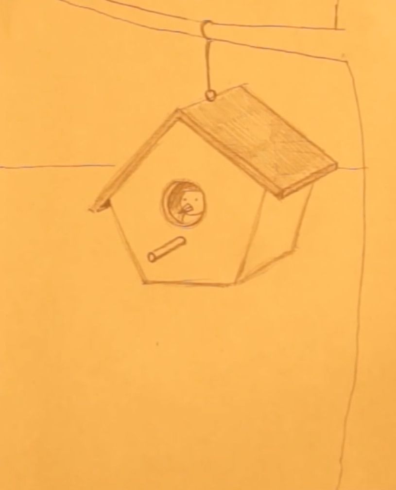 Bird House Drawing Tutorial