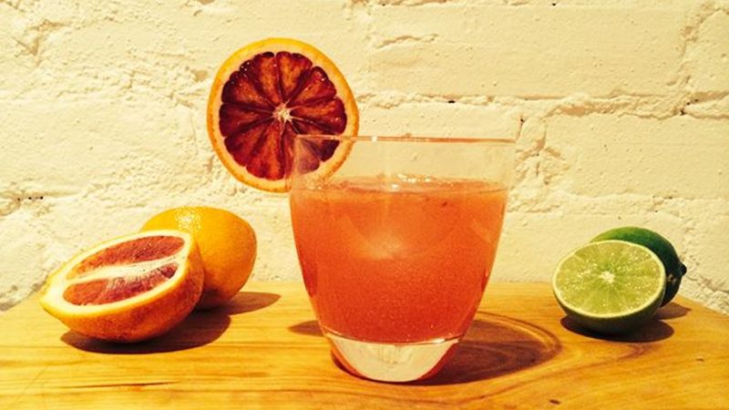 Blood-Orange Ginger-Beer Cocktail