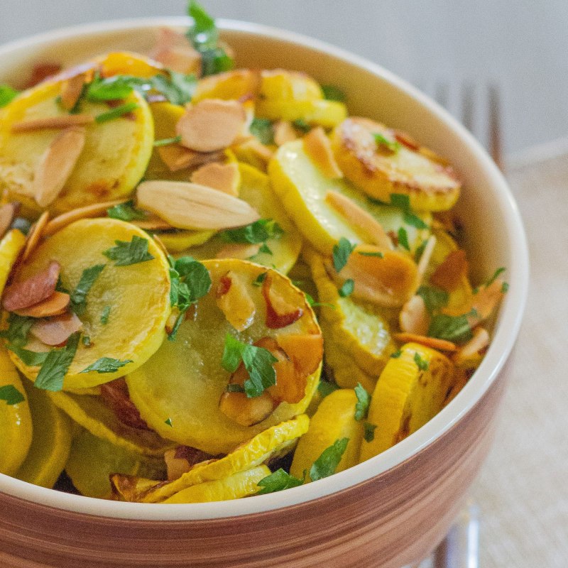 Brown Butter Yellow Squash with Almonds