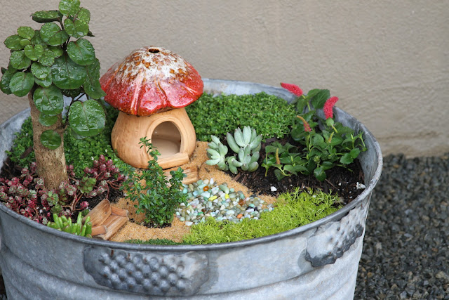 Bucket Fairy Garden