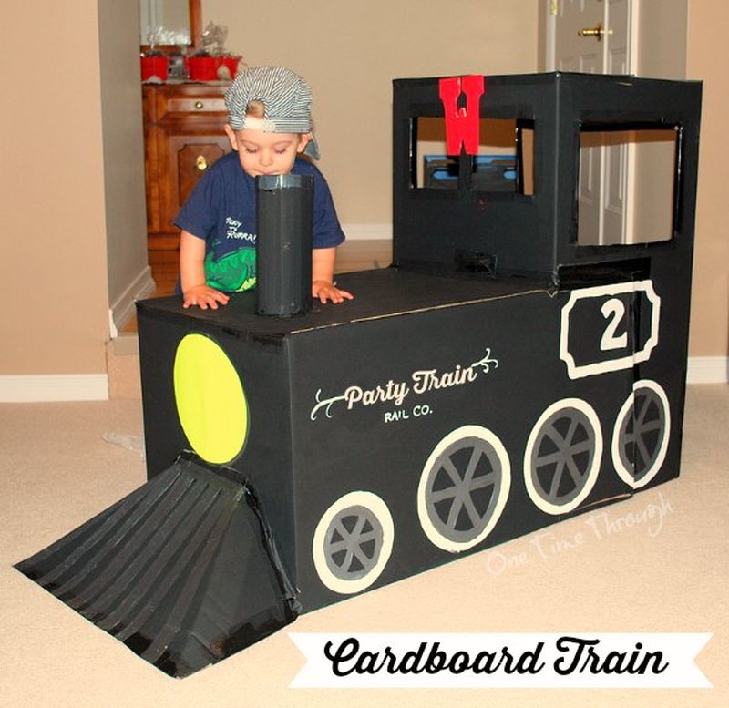 Cardboard Box Train
