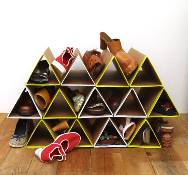Cardboard Triangle Shoe Rack