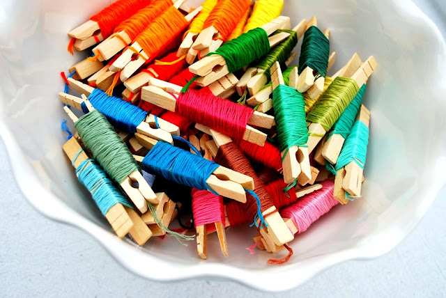 Clothespin Embroidery Floss