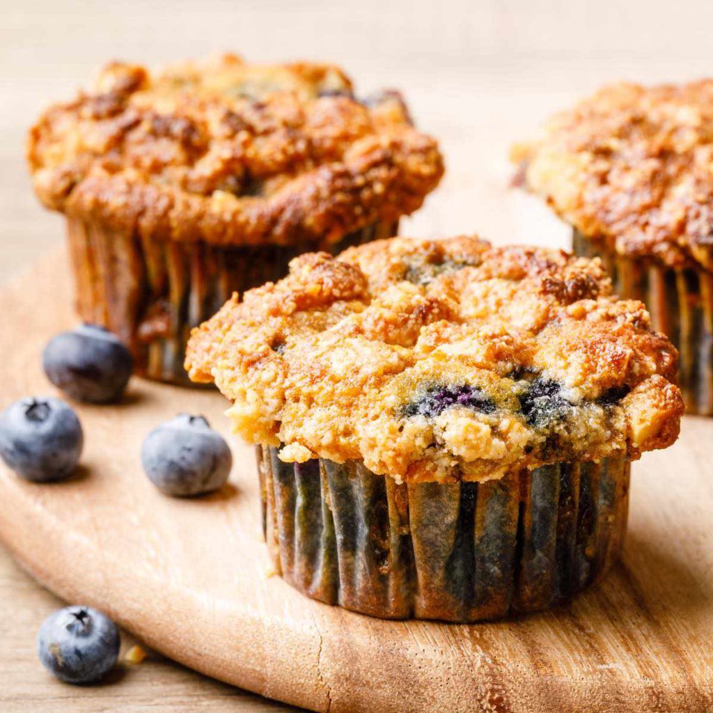 Coconut Flour and Almond Flour Blueberry Muffins