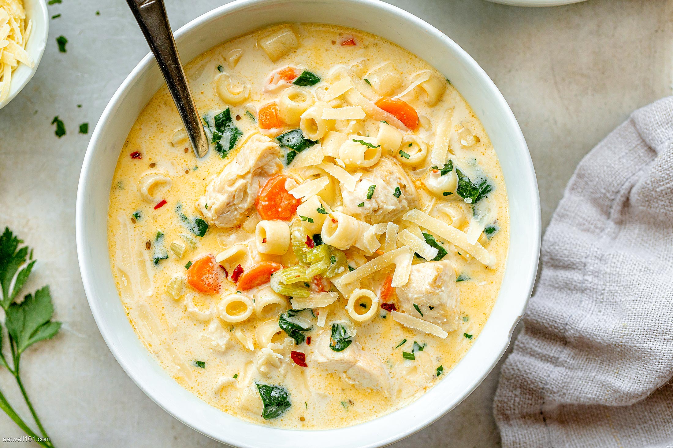 Creamy Chicken And Pasta Soup