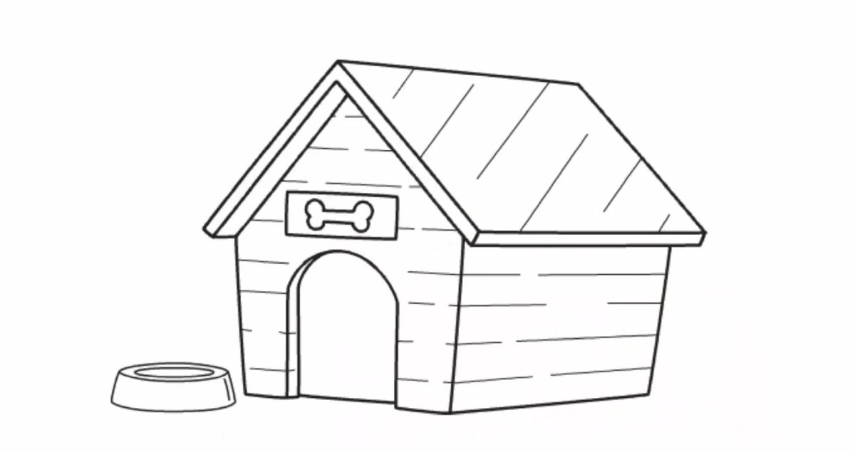 Dog House Drawing Tutorial 