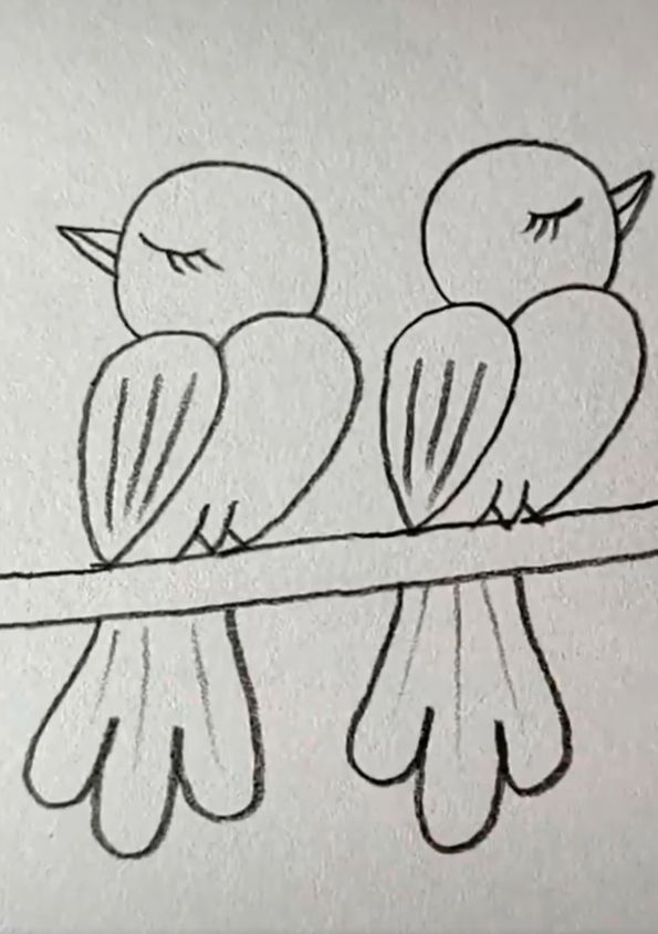 Drawing Easy Cute Birds