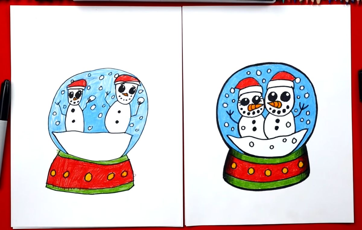 How to Draw a Snowman | An Easy Snowman Drawing - Arty Crafty Kids