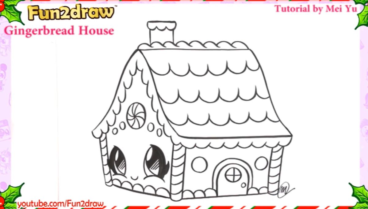 Drawing a Living Gingerbread House Tutorial