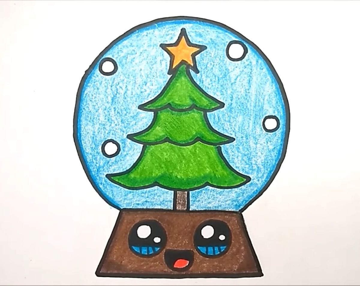 Drawing a Snow Globe with Colored Pencils Tutorial