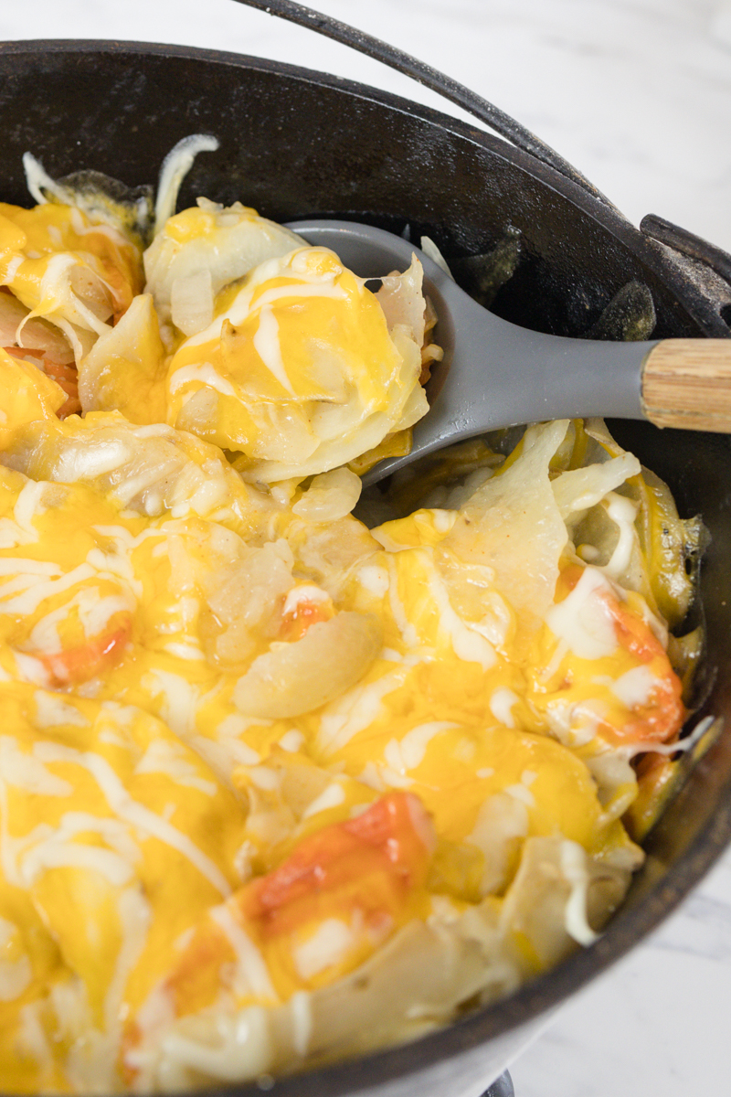 Dutch Oven Potatoes with Cheese