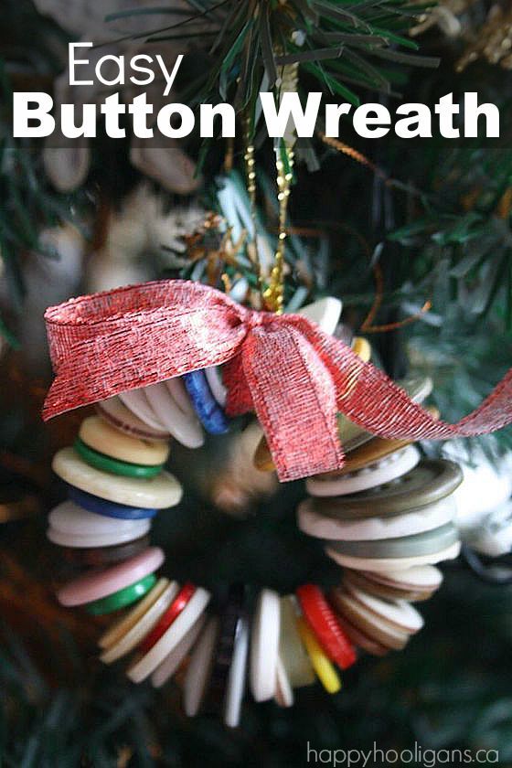 Easy button wreath ornament for kids