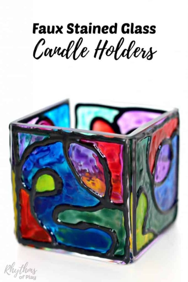 Faux-Stained-Glass-Candle-holder