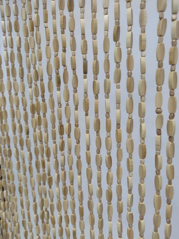 FlavorThings Natural Wood and Bamboo Beaded Curtain for Doorway