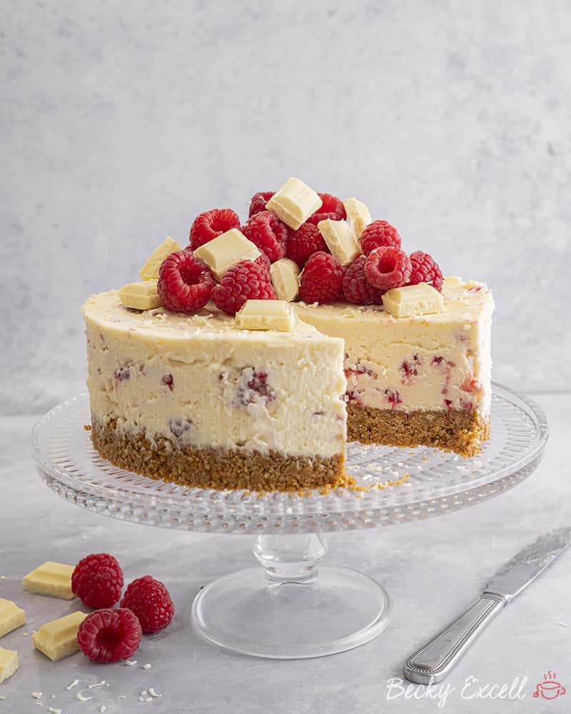 Gluten-Free White Chocolate and Raspberry Cheesecake (No-Bake)