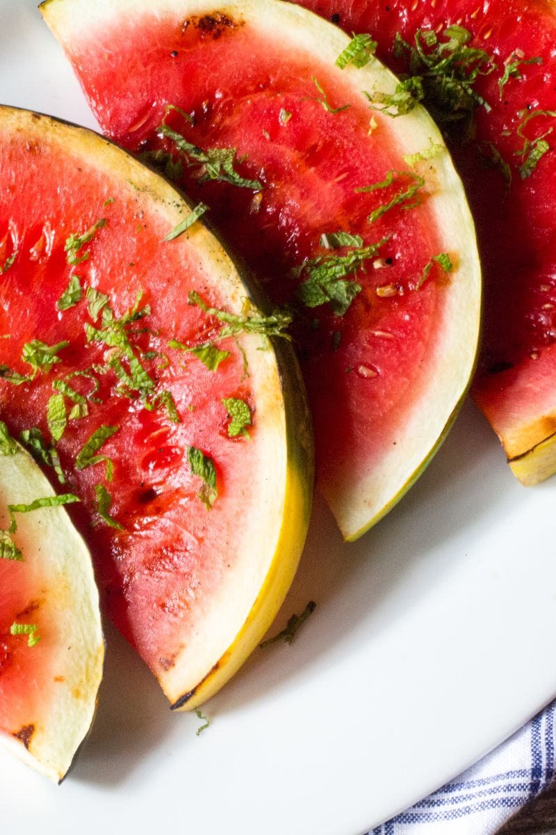 Grilled Watermelon with Lime and Mint